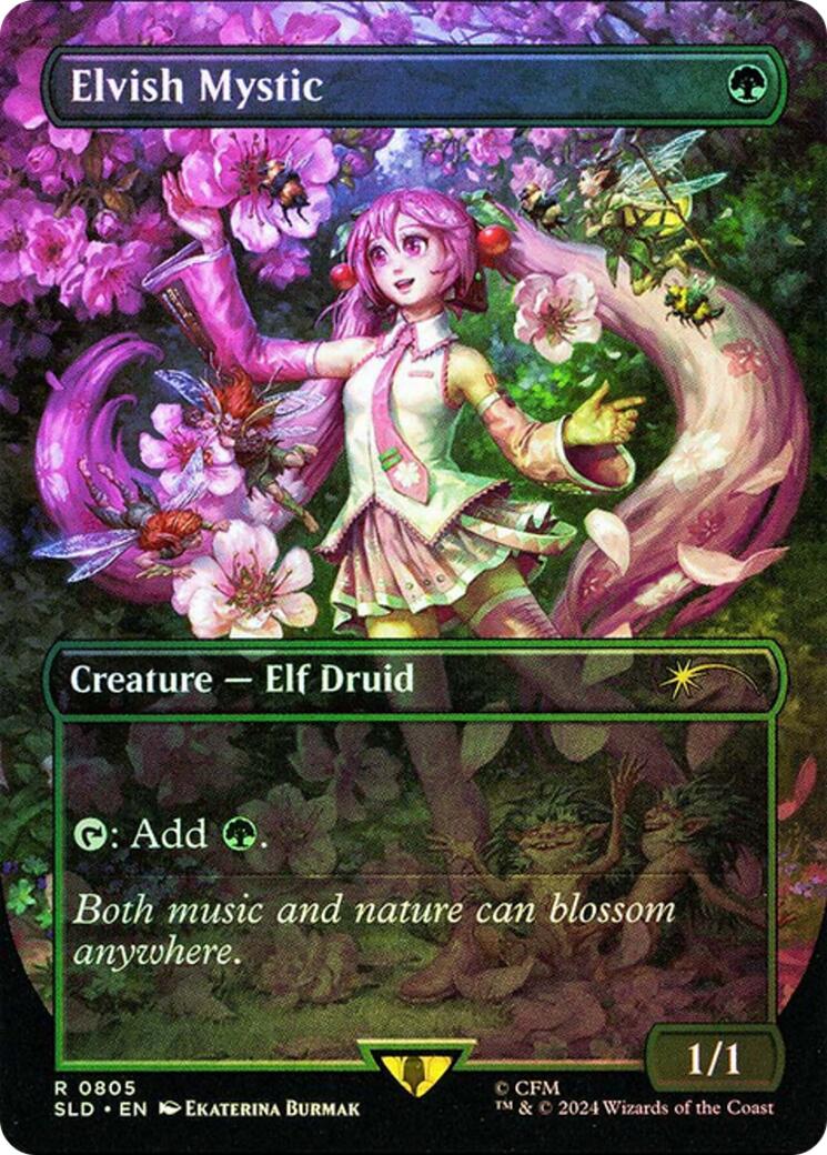 Elvish Mystic (0805 - Japanese Rainbow Foil) [Secret Lair Drop Series] | Dumpster Cat Games