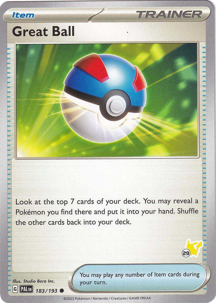 Great Ball (183/193) (Pikachu Stamp #29) [Battle Academy 2024] | Dumpster Cat Games
