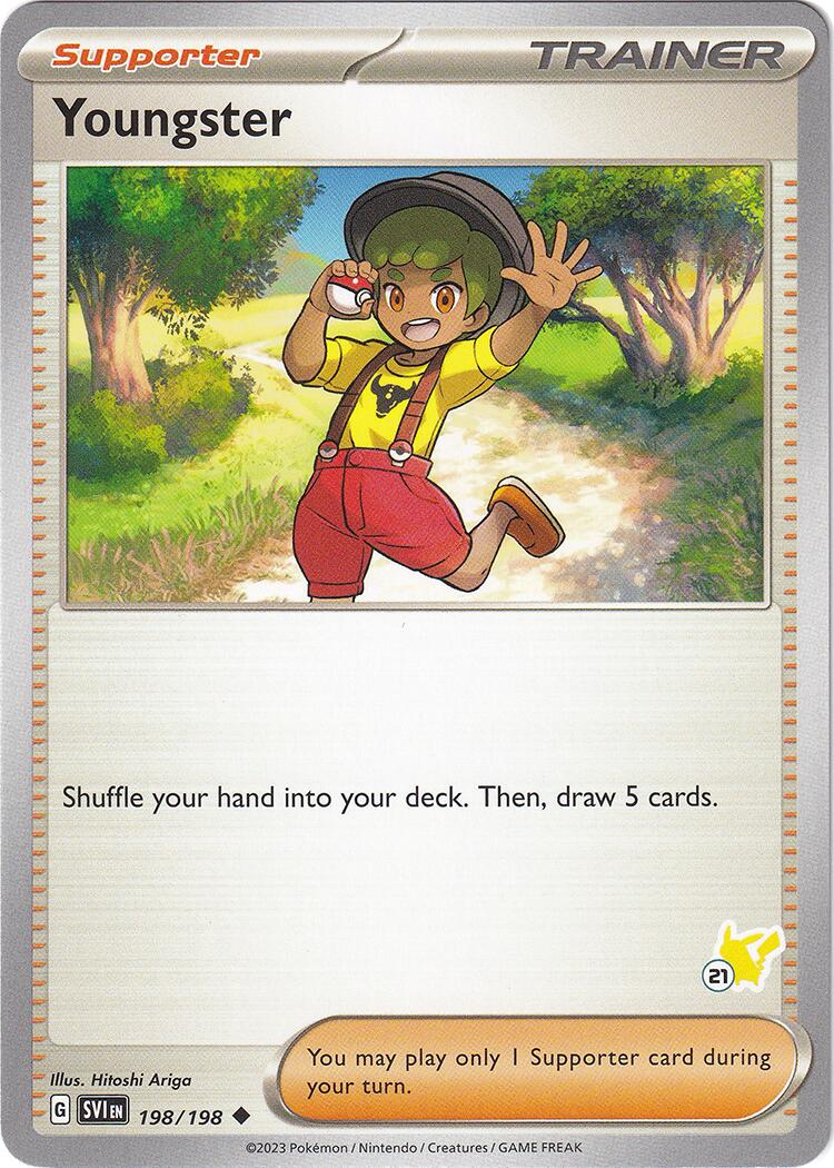 Youngster (198/198) (Pikachu Stamp #21) [Battle Academy 2024] | Dumpster Cat Games
