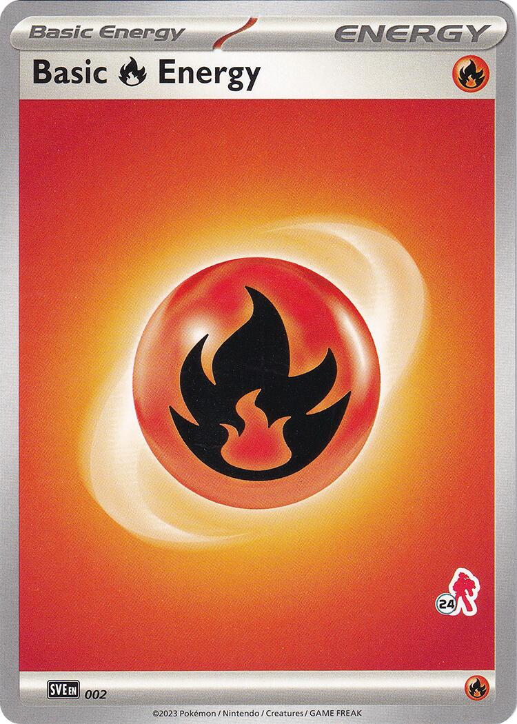Basic Fire Energy (002) (Armarouge Stamp #24) [Battle Academy 2024] | Dumpster Cat Games