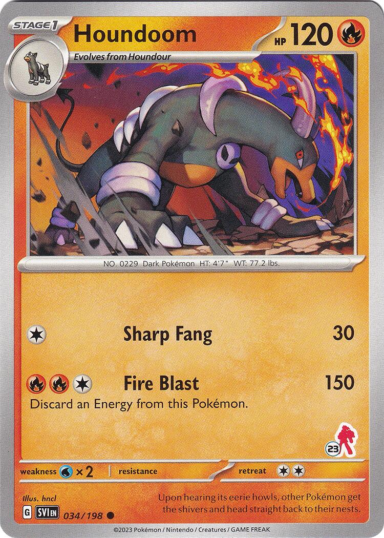 Houndoom (034/198) (Armarouge Stamp #23) [Battle Academy 2024] | Dumpster Cat Games