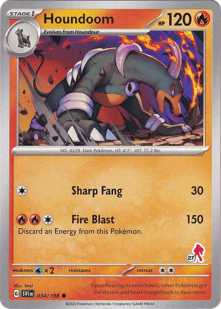 Houndoom (034/198) (Armarouge Stamp #27) [Battle Academy 2024] | Dumpster Cat Games