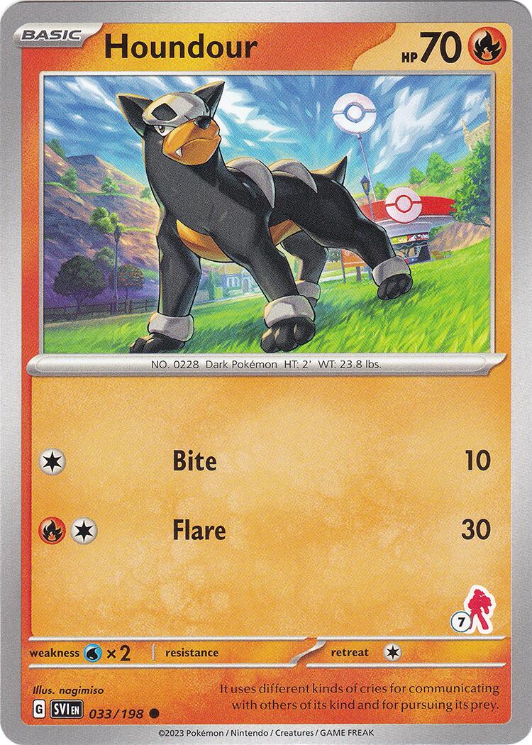 Houndour (033/198) (Armarouge Stamp #7) [Battle Academy 2024] | Dumpster Cat Games