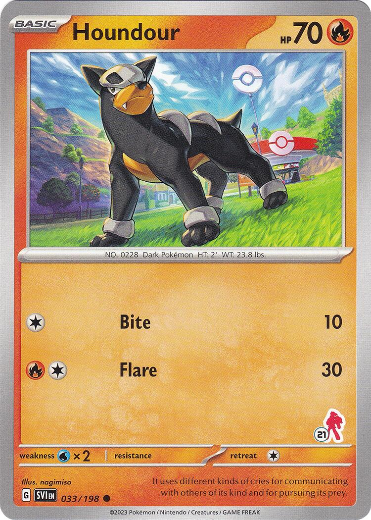 Houndour (033/198) (Armarouge Stamp #21) [Battle Academy 2024] | Dumpster Cat Games