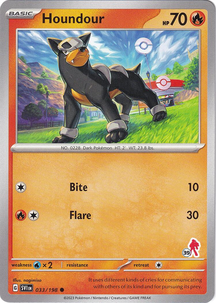 Houndour (033/198) (Armarouge Stamp #39) [Battle Academy 2024] | Dumpster Cat Games