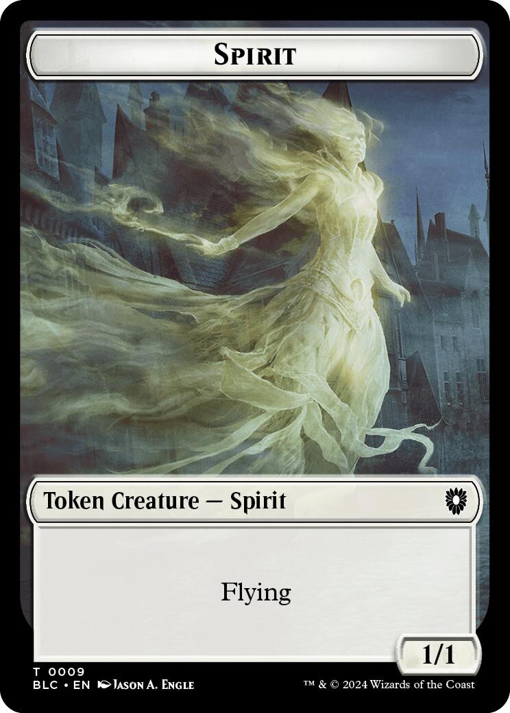 Spirit // Faerie Double-Sided Token [Bloomburrow Commander Tokens] | Dumpster Cat Games