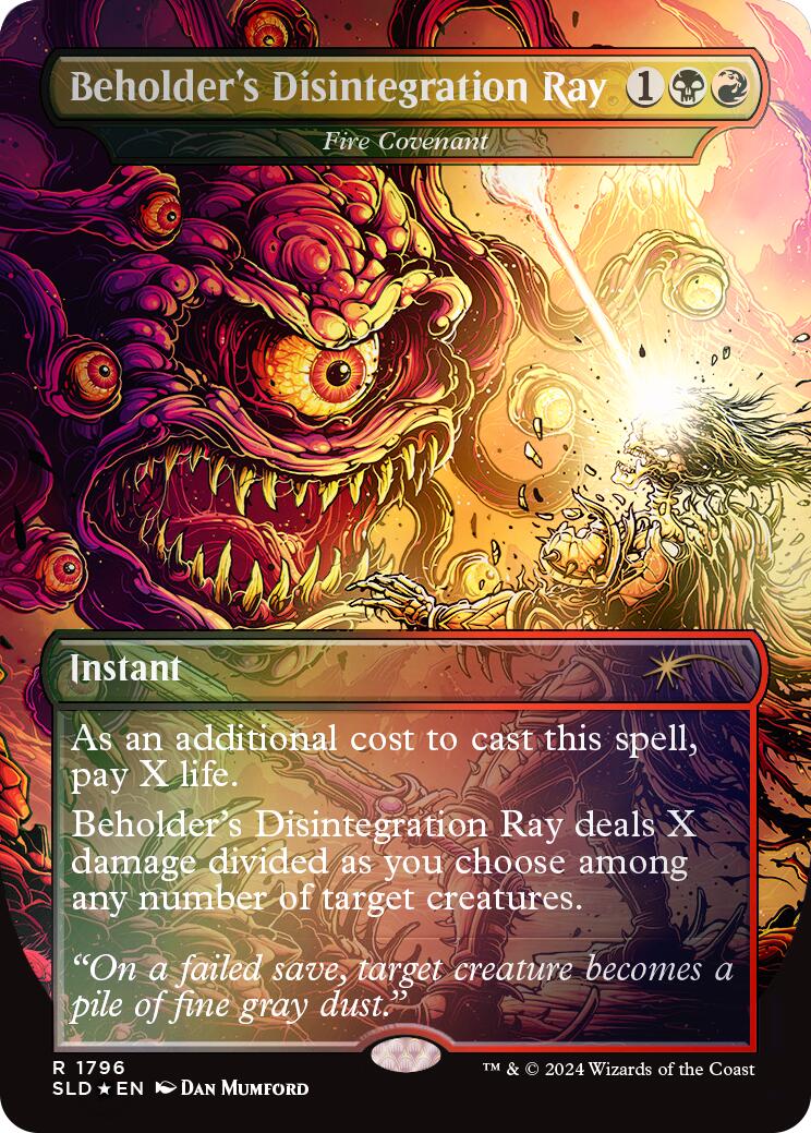 Beholder's Disintegration Ray - Fire Covenant (Rainbow Foil) [Secret Lair Drop Series] | Dumpster Cat Games