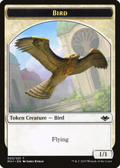 Bird (003) // Serra the Benevolent Emblem Double-Sided Token [Modern Horizons Tokens] | Dumpster Cat Games