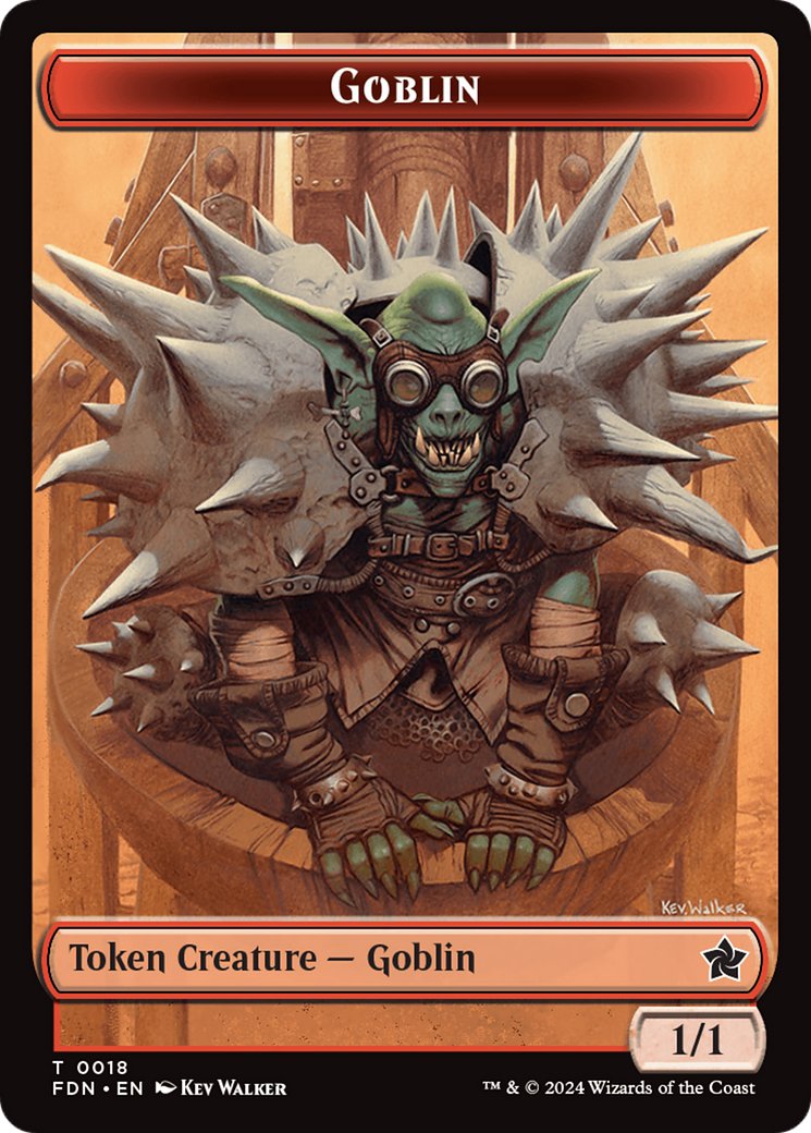 Goblin // Treasure Double-Sided Token [Foundations Tokens] | Dumpster Cat Games