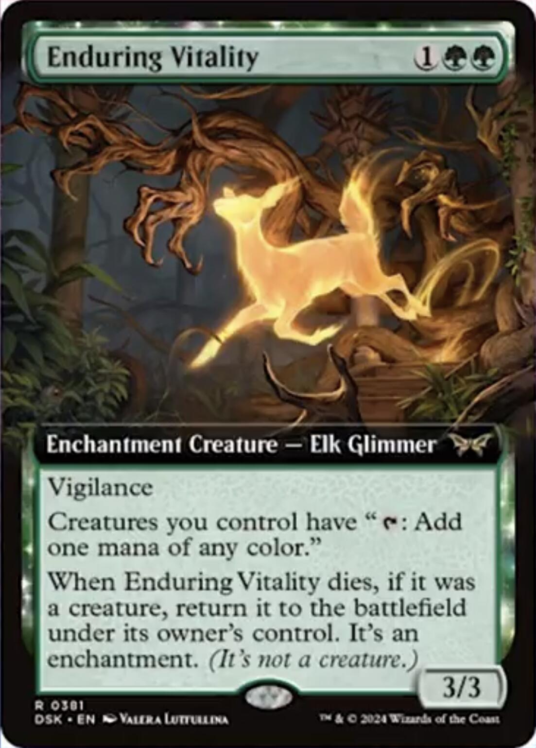 Enduring Vitality (Extended Art) [Duskmourn: House of Horror] | Dumpster Cat Games