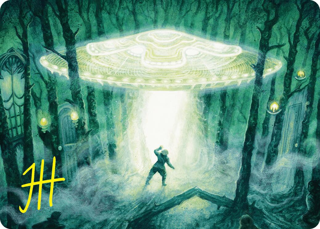 Unidentified Hovership Art Card (Gold-Stamped Signature) [Duskmourn: House of Horror Art Series] | Dumpster Cat Games