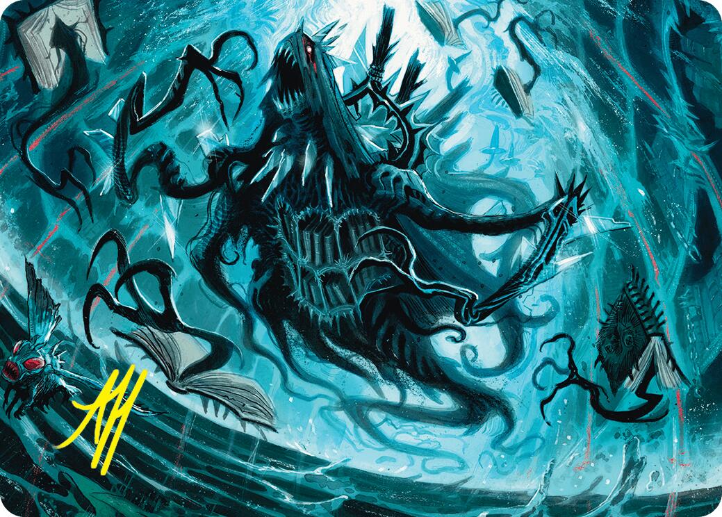 Overlord of the Floodpits Art Card (Gold-Stamped Signature) [Duskmourn: House of Horror Art Series] | Dumpster Cat Games