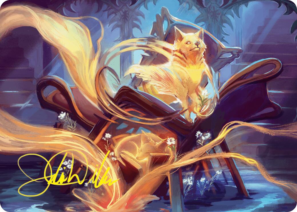 Inquisitive Glimmer Art Card (Gold-Stamped Signature) [Duskmourn: House of Horror Art Series] | Dumpster Cat Games