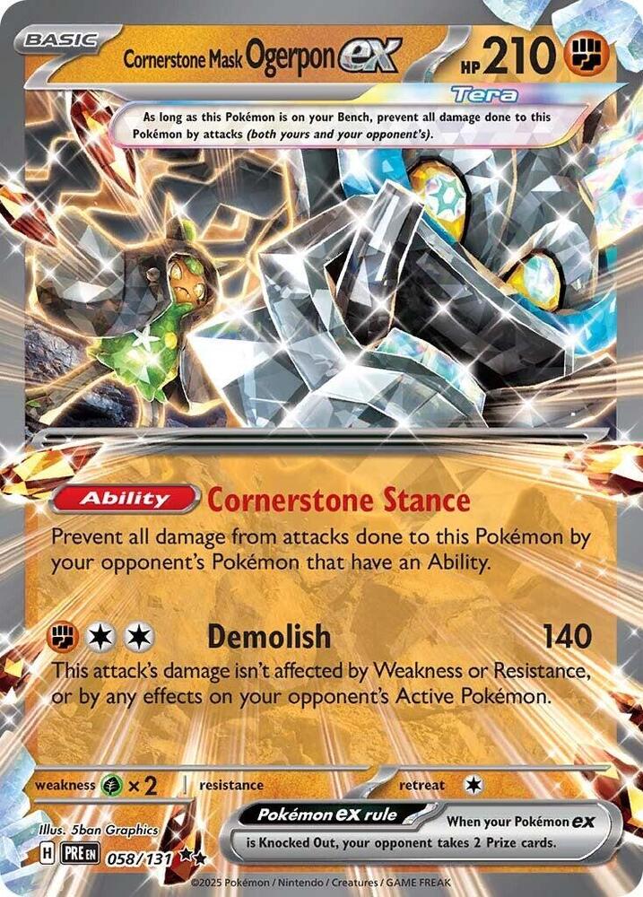 Cornerstone Mask Ogerpon ex (058/131) [Scarlet & Violet: Prismatic Evolutions] | Dumpster Cat Games