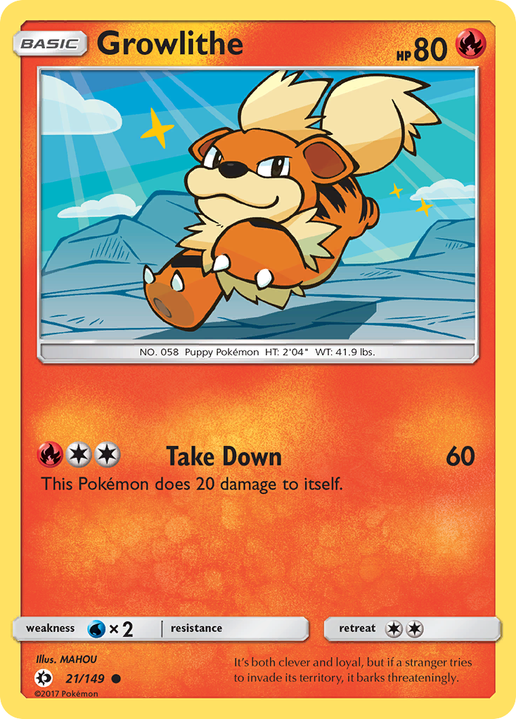 Growlithe (21/149) [Sun & Moon: Base Set] | Dumpster Cat Games