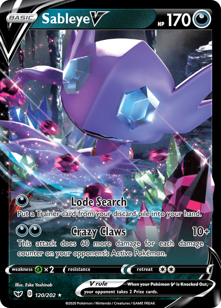 Sableye V (120/202) [Sword & Shield: Base Set] | Dumpster Cat Games