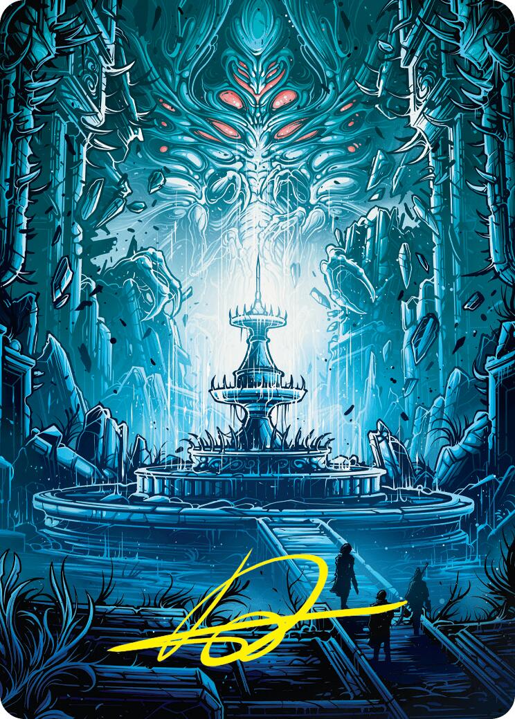 Island Art Card (Gold-Stamped Signature) [Duskmourn: House of Horror Art Series] | Dumpster Cat Games