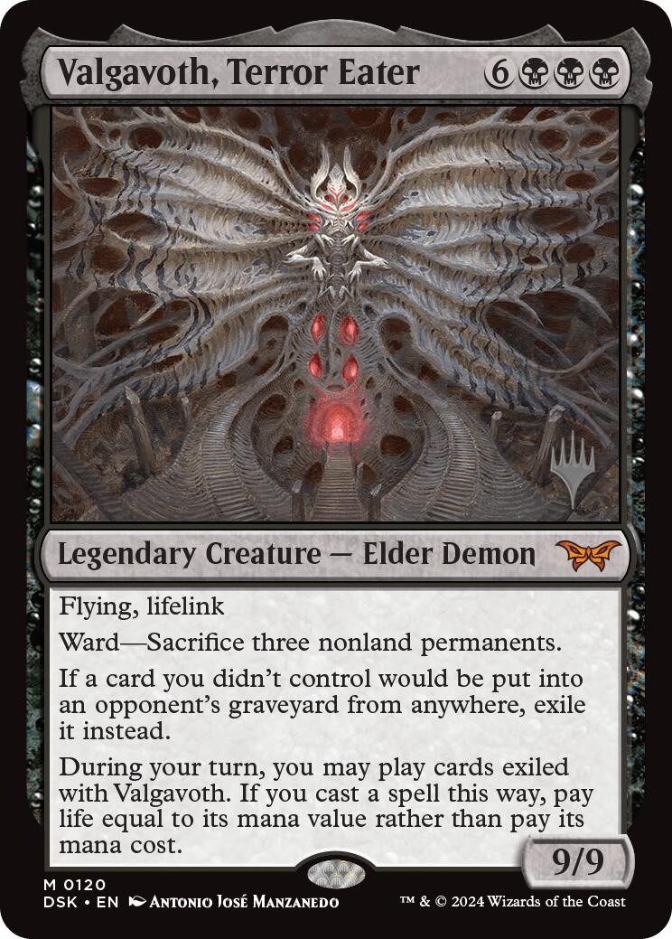 Valgavoth, Terror Eater (Promo Pack) [Duskmourn: House of Horror Promos] | Dumpster Cat Games