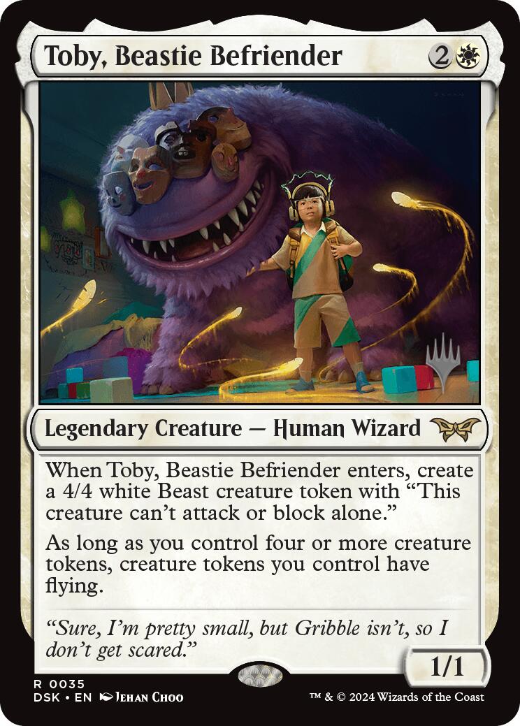 Toby, Beastie Befriender (Promo Pack) [Duskmourn: House of Horror Promos] | Dumpster Cat Games