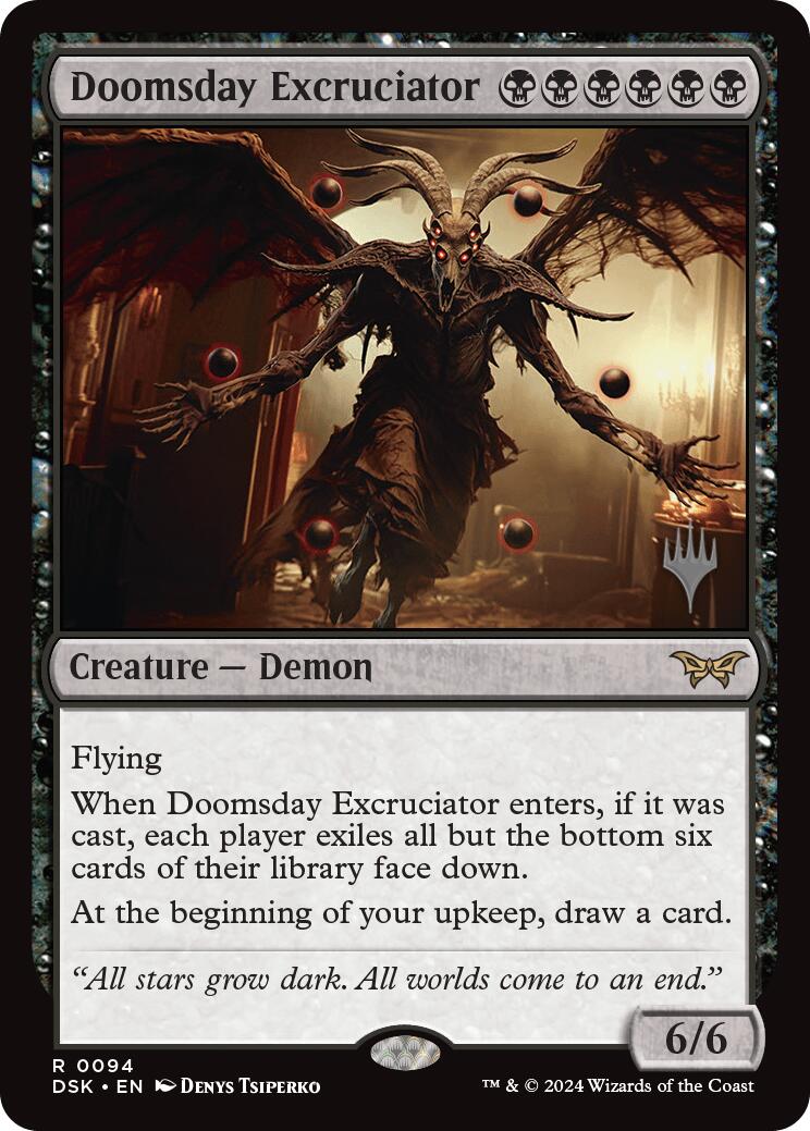 Doomsday Excruciator (Promo Pack) [Duskmourn: House of Horror Promos] | Dumpster Cat Games