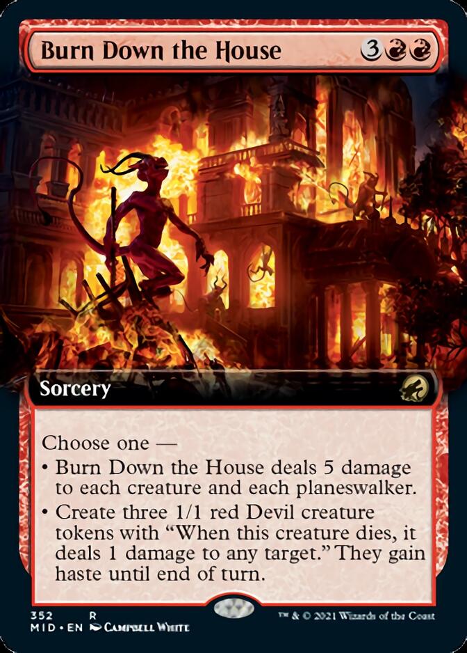 Burn Down the House (Extended Art) [Innistrad: Midnight Hunt] | Dumpster Cat Games