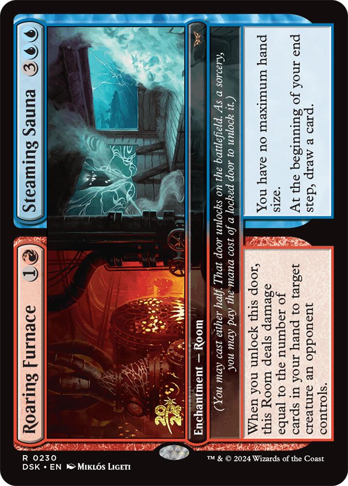 Roaring Furnace // Steaming Sauna [Duskmourn: House of Horror Prerelease Promos] | Dumpster Cat Games