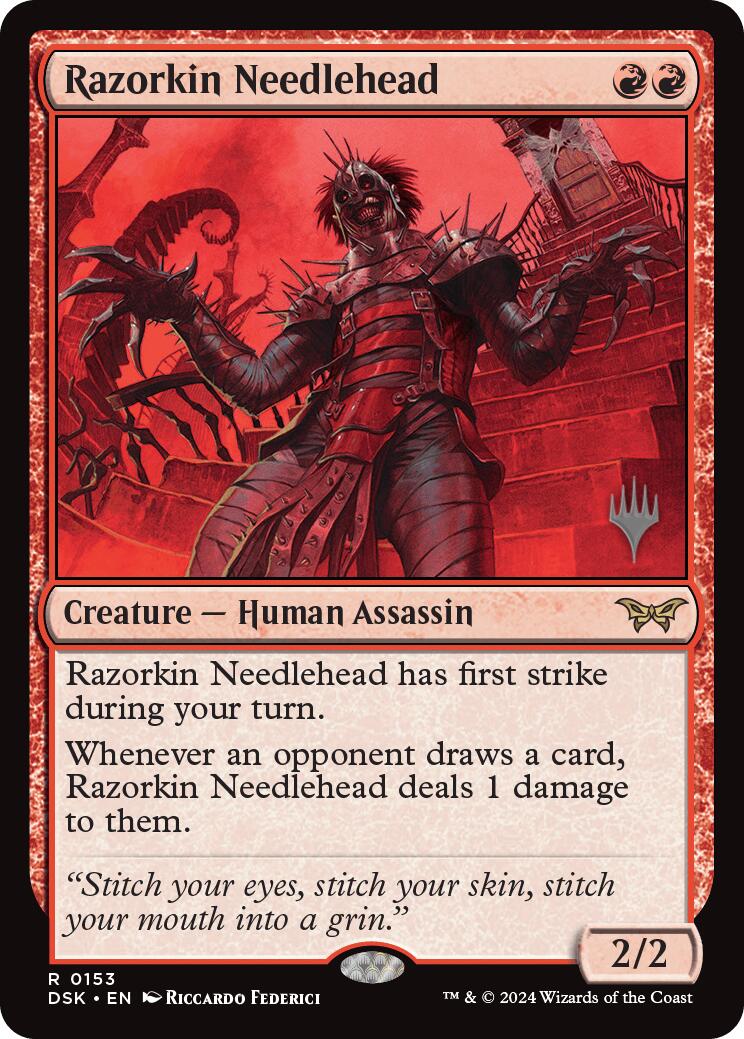 Razorkin Needlehead (Promo Pack) [Duskmourn: House of Horror Promos] | Dumpster Cat Games