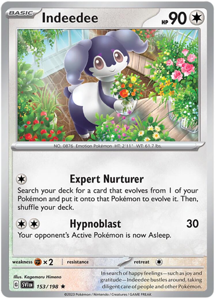 Indeedee (153/198) (Theme Deck Exclusive) [Scarlet & Violet: Base Set] | Dumpster Cat Games