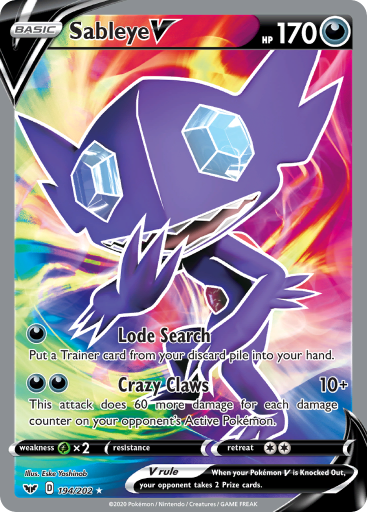 Sableye V (194/202) [Sword & Shield: Base Set] | Dumpster Cat Games