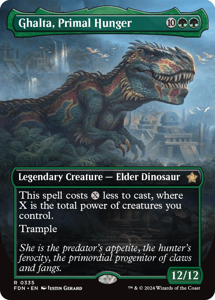 Ghalta, Primal Hunger (Borderless) [Foundations] | Dumpster Cat Games