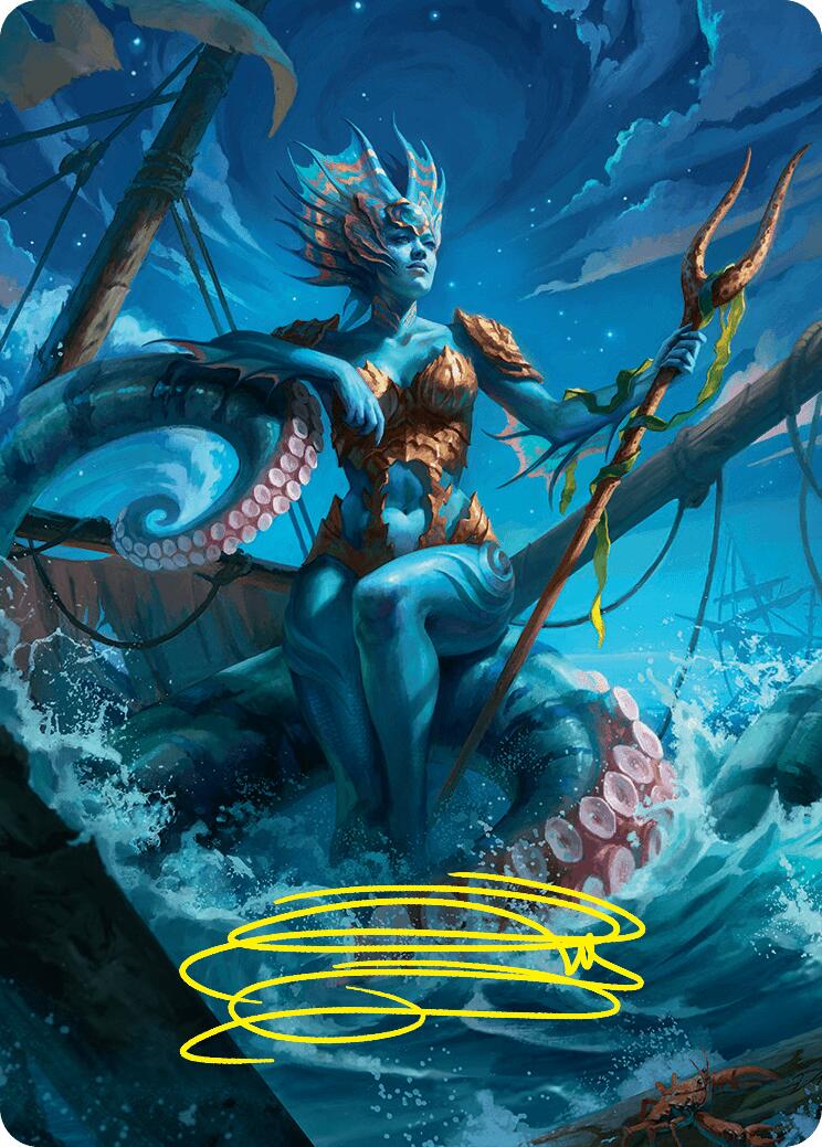 Kiora, the Rising Tide Art Card (30/54) (Gold-Stamped Signature) [Foundations Art Series] | Dumpster Cat Games