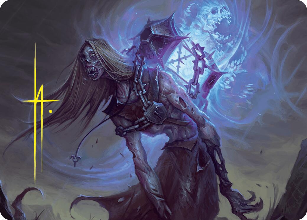 Soul-Shackled Zombie Art Card (9/54) (Gold-Stamped Signature) [Foundations Art Series] | Dumpster Cat Games