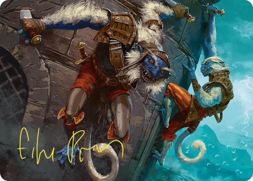 Goblin Boarders Art Card (11/54) (Gold-Stamped Signature) [Foundations Art Series] | Dumpster Cat Games
