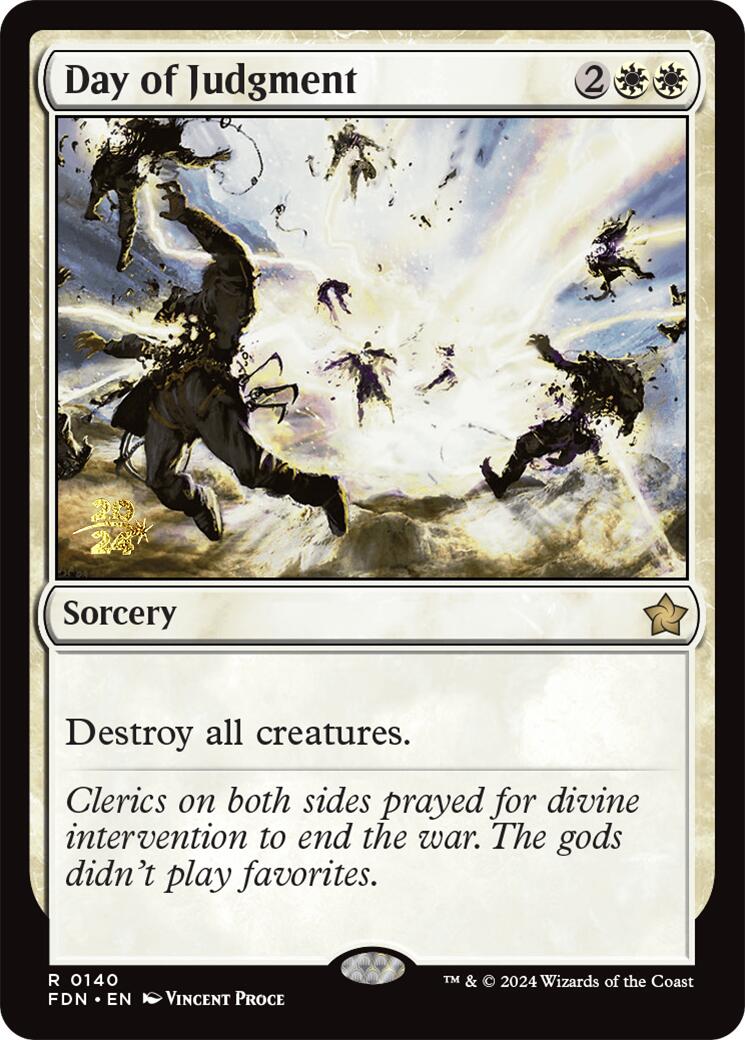 Day of Judgment [Foundations Prerelease Promos] | Dumpster Cat Games