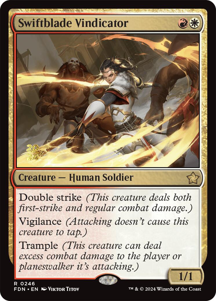 Swiftblade Vindicator [Foundations Prerelease Promos] | Dumpster Cat Games