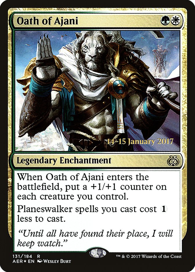 Oath of Ajani [Aether Revolt Prerelease Promos] | Dumpster Cat Games