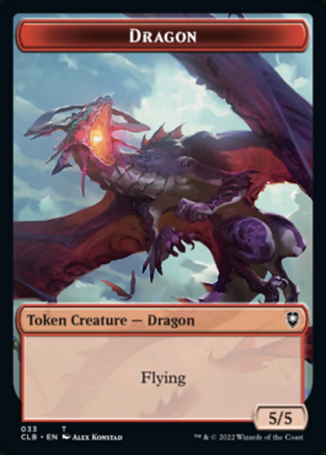 Gold // Dragon Double-Sided Token [Commander Legends: Battle for Baldur's Gate Tokens] | Dumpster Cat Games