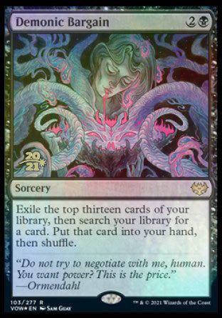 Demonic Bargain [Innistrad: Crimson Vow Prerelease Promos] | Dumpster Cat Games