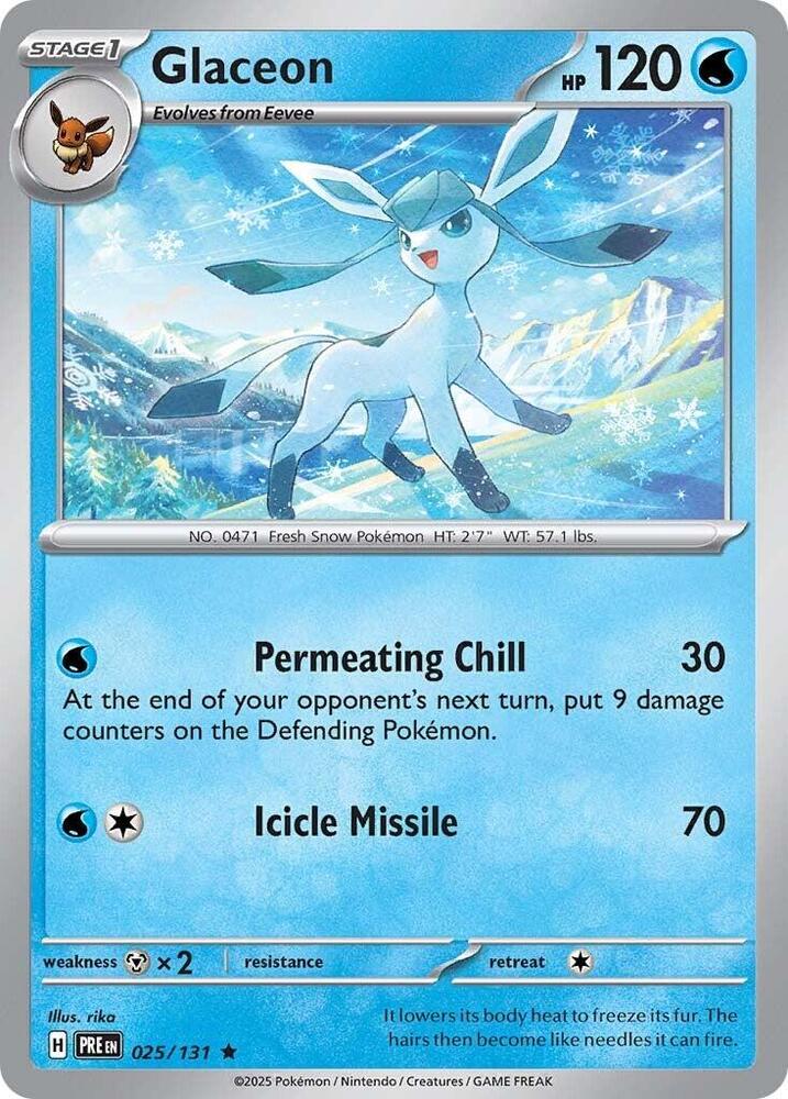 Glaceon (025/131) [Scarlet & Violet: Prismatic Evolutions] | Dumpster Cat Games