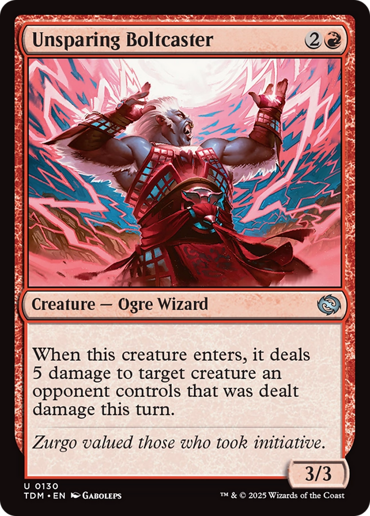 Unsparing Boltcaster [Tarkir: Dragonstorm] | Dumpster Cat Games
