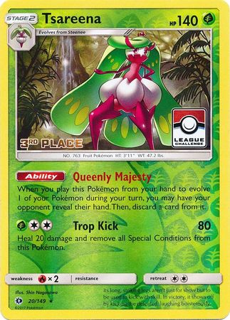 Tsareena (20/149) (League 3rd Place) [Sun & Moon: Base Set] | Dumpster Cat Games