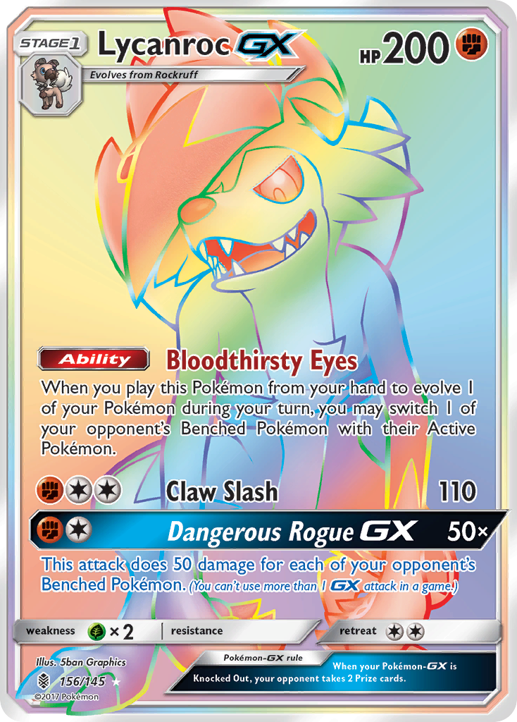 Lycanroc GX (156/145) [Sun & Moon: Guardians Rising] | Dumpster Cat Games