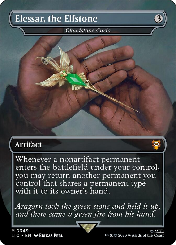 Elessar, the Elfstone - Cloudstone Curio (Borderless) (Surge Foil) [The Lord of the Rings: Tales of Middle-Earth Commander] | Dumpster Cat Games