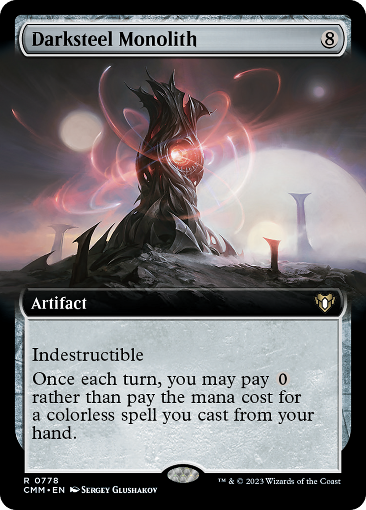 Darksteel Monolith (Extended Art) [Commander Masters] | Dumpster Cat Games