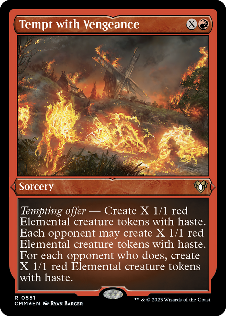 Tempt with Vengeance (Foil Etched) [Commander Masters] | Dumpster Cat Games