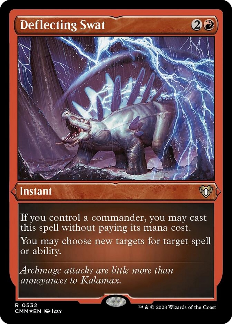 Deflecting Swat (Foil Etched) [Commander Masters] | Dumpster Cat Games