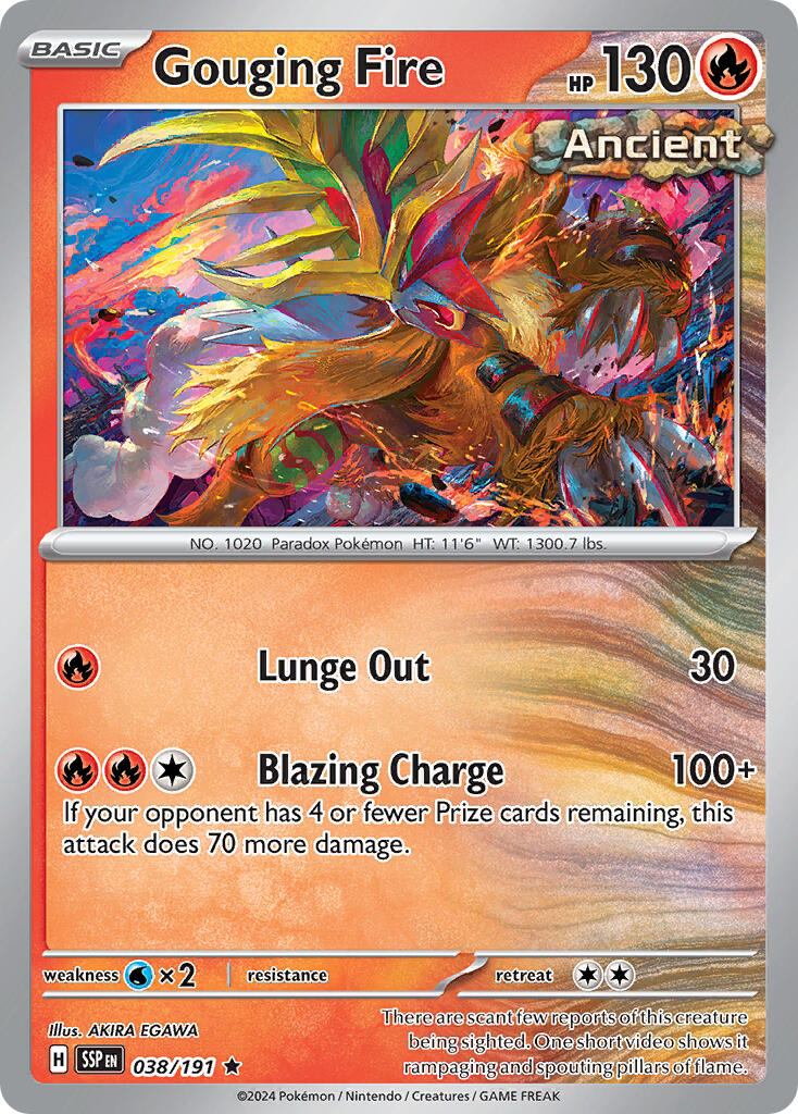 Gouging Fire (038/191) (Theme Deck Exclusive) [Scarlet & Violet: Surging Sparks] | Dumpster Cat Games