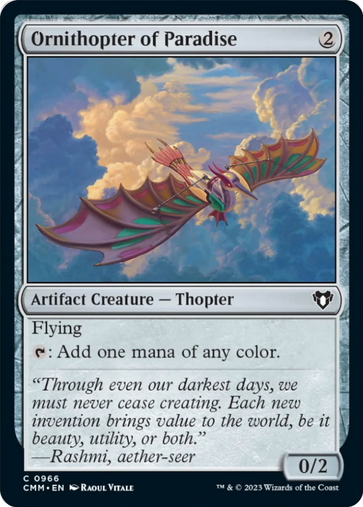 Ornithopter of Paradise [Commander Masters] | Dumpster Cat Games