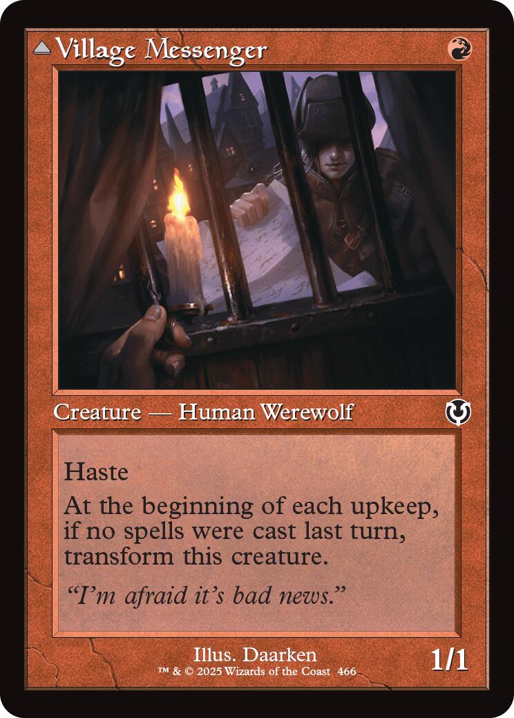 Village Messenger // Moonrise Intruder (Retro Frame) [Innistrad Remastered] | Dumpster Cat Games