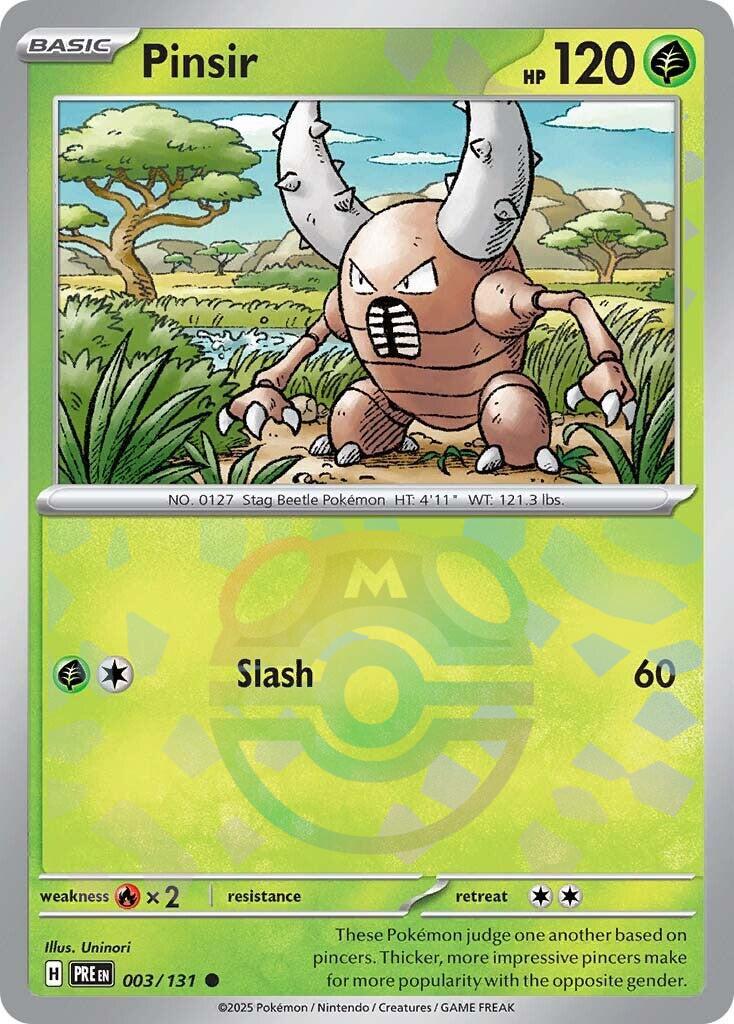 Pinsir (003/131) (Master Ball Pattern) [Scarlet & Violet: Prismatic Evolutions] | Dumpster Cat Games